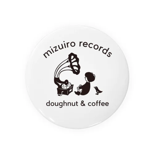 水色レコード Tin Badge