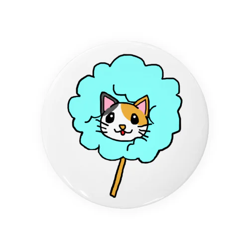 わたあめにゃんこ　三毛猫ver(水色) Tin Badge