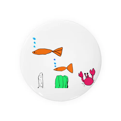オレンジの魚 Tin Badge