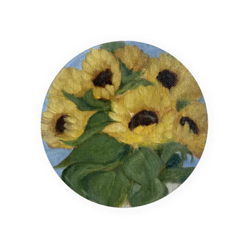 ひまわりの絵　sunflower painting  Tin Badge