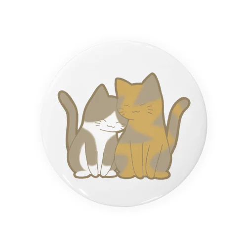 仲良し猫　白黒ハチワレ&サビ Tin Badge