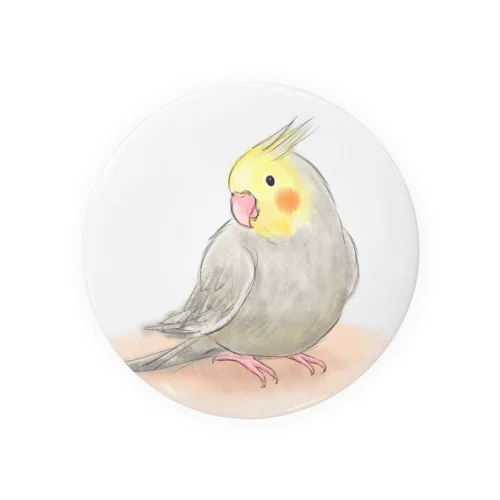 オカメインコ　シナモン【まめるりはことり】 Tin Badge