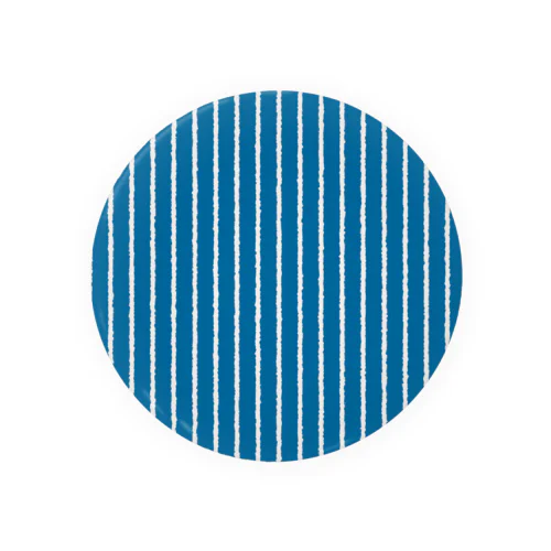 青と白の縦縞 Tin Badge