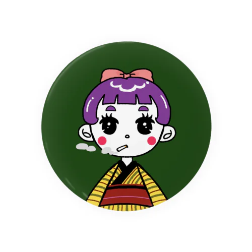 大正ロマン タバコと町娘  Tin Badge