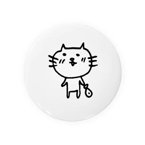 ねこ新聞のnecoと魚 Tin Badge