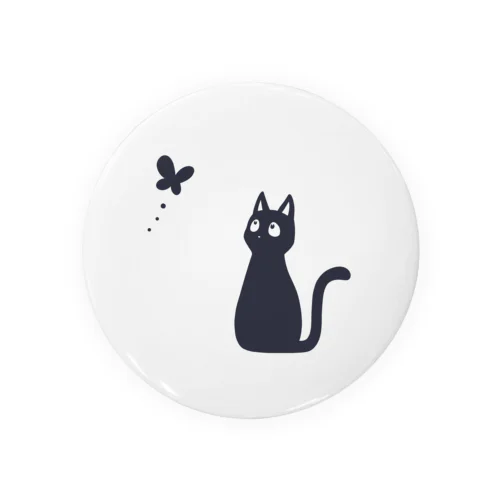 蝶と黒猫 Tin Badge