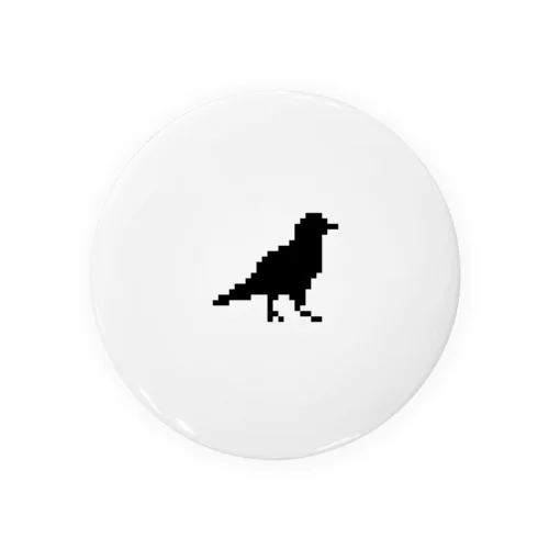 ドット画カラス(黒) Tin Badge