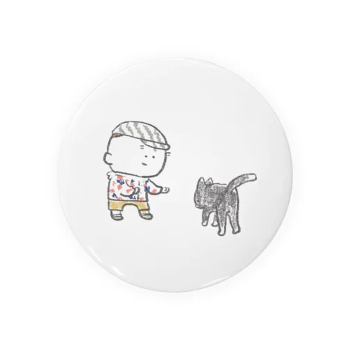 猫にちょっかいだす夫・サミ太郎 Tin Badge