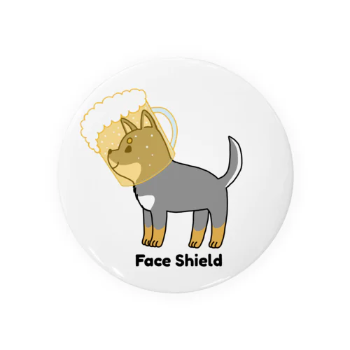 FaceShield Shiba（黒柴ちゃんビールフェイスガード） Tin Badge