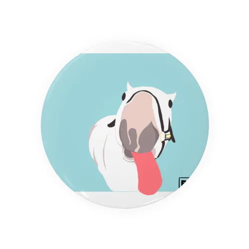 ベロベロするあし毛の馬 Tin Badge