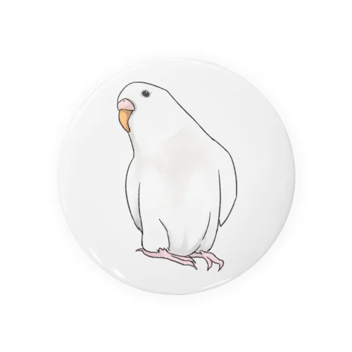 アルビノセキセイインコちゃん【まめるりはことり】 Tin Badge