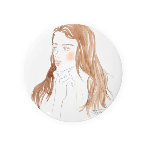 Brick hair woman Tin Badge