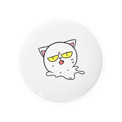 とけるしろねこ Tin Badge