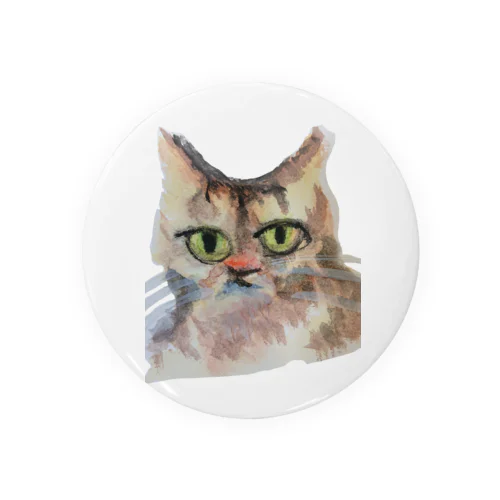 水彩画ネコ つくね Tin Badge