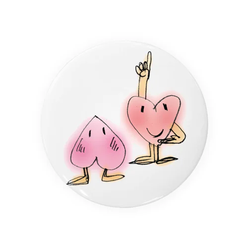 peach&heart Tin Badge