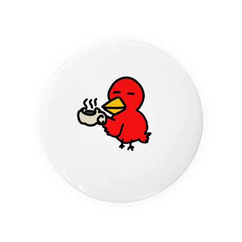 お茶してる赤い鳥 Tin Badge