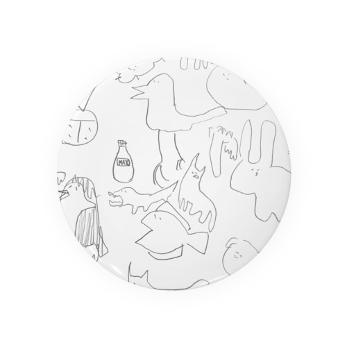 どうぶつ白 Tin Badge