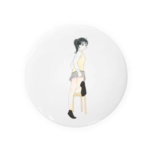 振り向きポニーテール美少女 Tin Badge