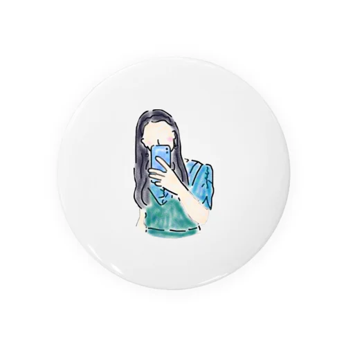 Blue dress girl Tin Badge