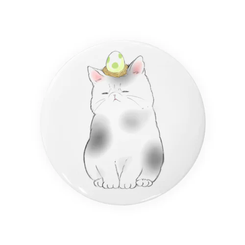 猫とたまご Tin Badge