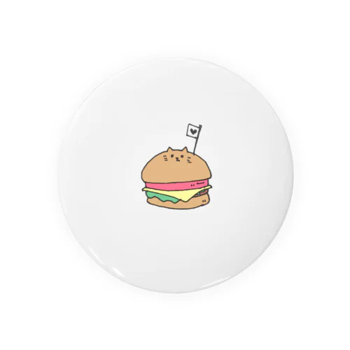 おもちねこ ハンバーガー Tin Badge