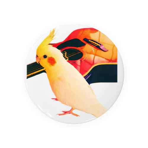 オカメインコと夕暮れギター Tin Badge