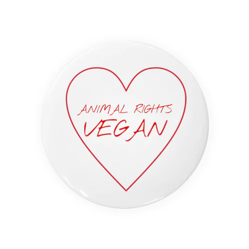 Animal Rights Vegan ハート(赤) Tin Badge