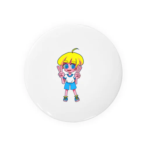 ぐるぐる女の子 Tin Badge