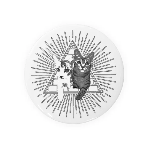猫の秘密結社（白ぬき） Tin Badge