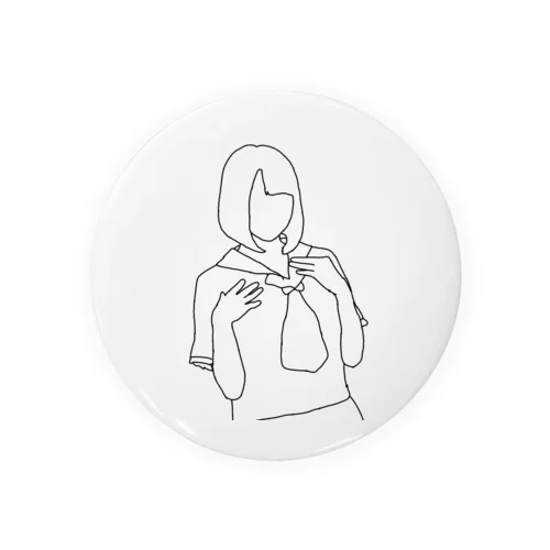 ショートカットの女の子 Tin Badge