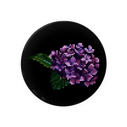 紫陽花【紫】　75×75 缶バッジ