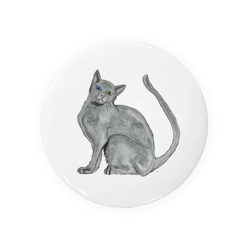 猫_ロシアンブルー Tin Badge