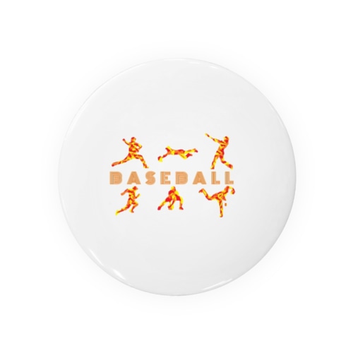 野球迷彩柄レッド系 Tin Badge