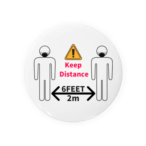 Keep Distance Tin Badge