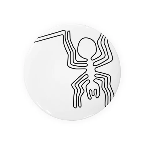 ナスカの地上絵　クモ（黒） Tin Badge