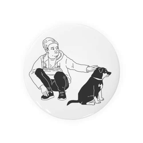 飼い犬に無視されるおじさん Tin Badge