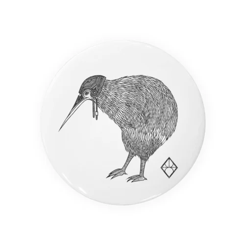 動物：キウィ/Kiwi monochrome ver. 缶バッジ