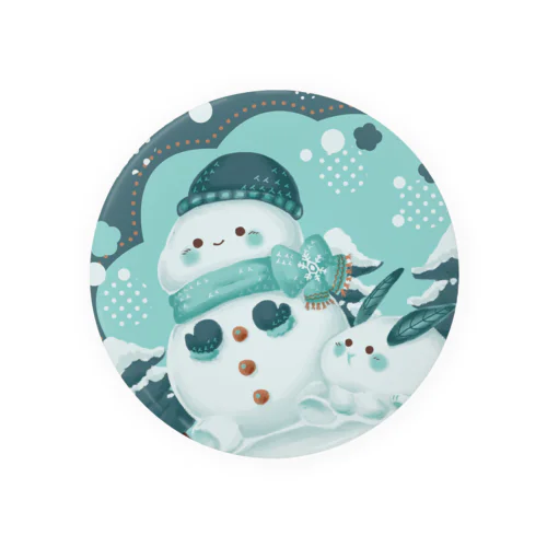 雪だるまと雪うさぎ Tin Badge