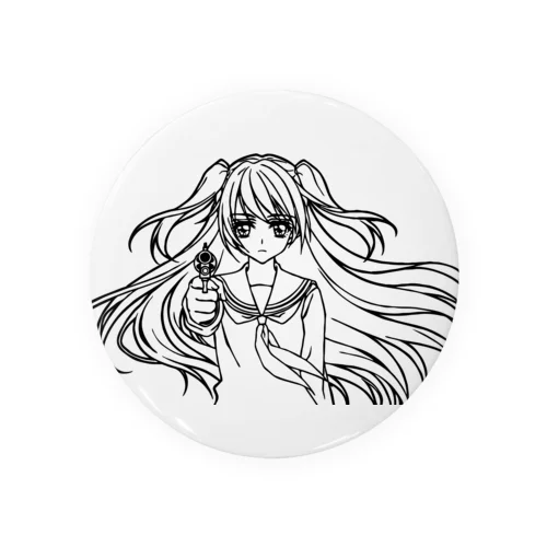 女子高生とリボルバー Tin Badge