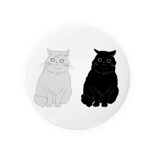 もふもふグレ猫＆黒猫 Tin Badge