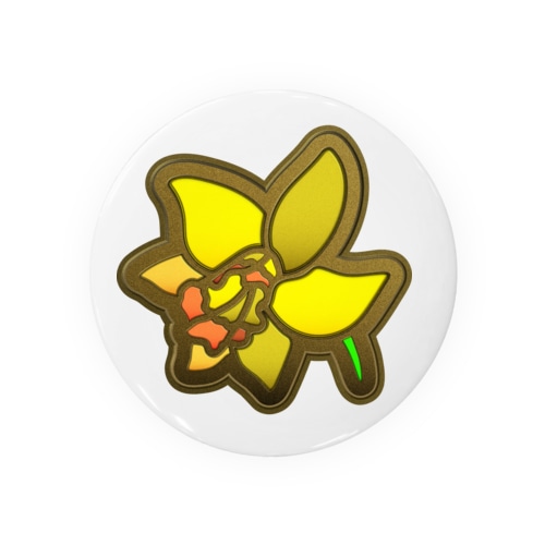 水仙 スイセン Daffodil Tin Badge