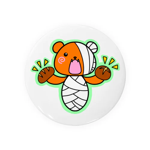 【くまミイラ】パン大好き（緑） Tin Badge