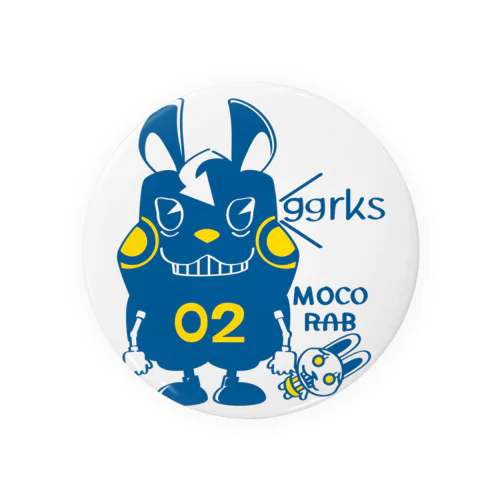 CT124 モコモコラビット2号*ggrks*Cbg Tin Badge