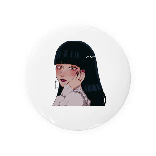 見入る女の子 Tin Badge