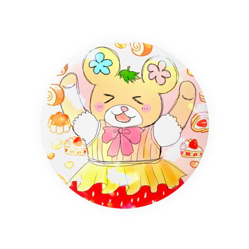 夢見るクマの、はなくまちゃん苺ドレス Tin Badge