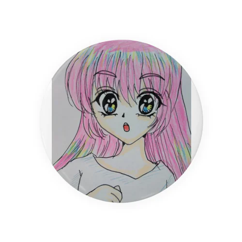 ピンク髪の女の子 Tin Badge