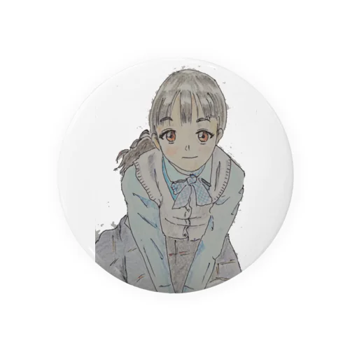 上目遣い女の子 Tin Badge