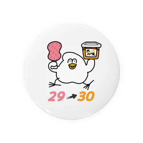 29→30 Tin Badge