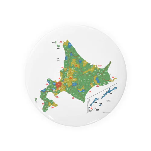 北海道179市町村地図 缶バッジ