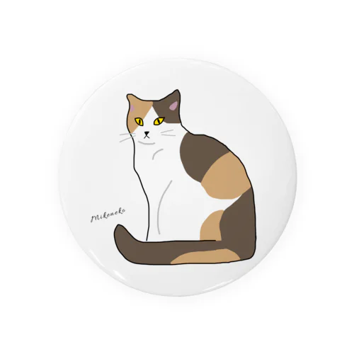 おすわりする三毛猫 Tin Badge